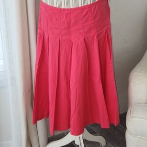 H&M Cotton Pleated Midi Skirt